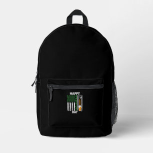 Happy St Patricks Day Kleeblatts US American Flag  Bedruckter Rucksack