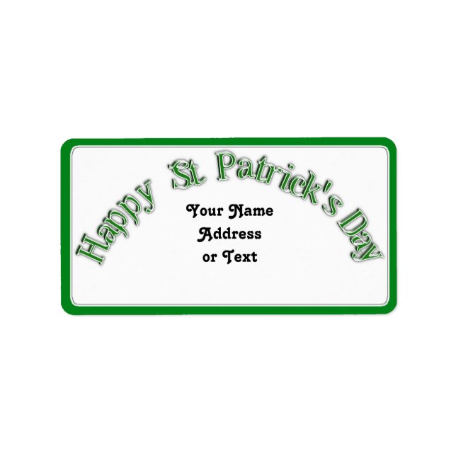 Happy St. Patricks Day Kurve Text Image Adressaufkleber (Vorne)