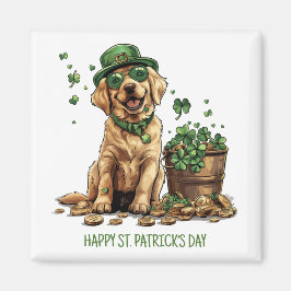 Happy St. Patrick's Day Labrador Retriever Dog Magnet
