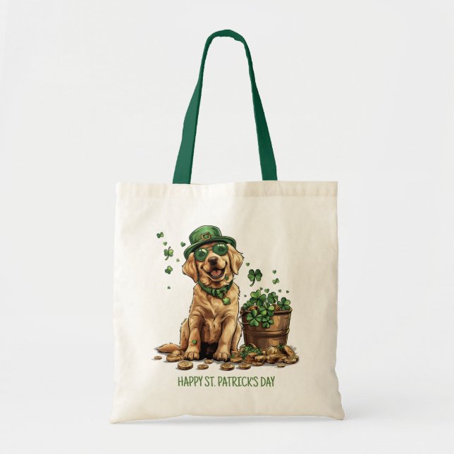 Happy St. Patrick's Day Labrador Retriever Dog Tragetasche (Vorne)