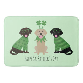 Happy St Patricks Day Labrador Retriever Hunde Badematte