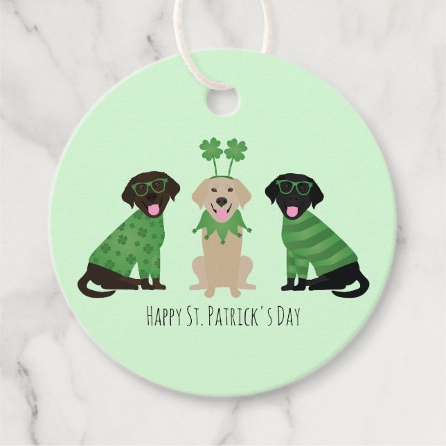 Happy St Patricks Day Labrador Retriever Hunde Geschenkanhänger (Vorderseite)