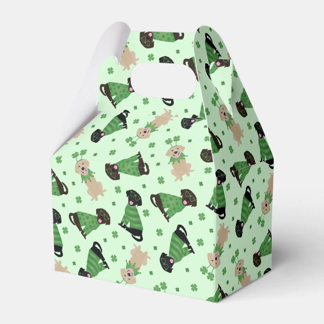 Happy St Patricks Day Labrador Retriever Hunde Geschenkschachtel (Vorderseite)