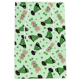 Happy St Patricks Day Labrador Retriever Hunde Mittlere Geschenktüte