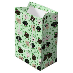 Happy St Patricks Day Labrador Retriever Hunde Mittlere Geschenktüte