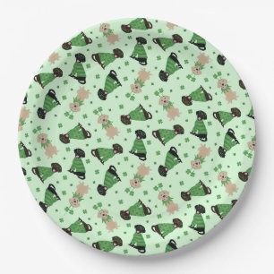 Happy St Patricks Day Labrador Retriever Hunde Pappteller