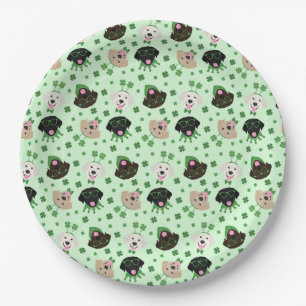 Happy St Patricks Day Labrador Retriever Hunde Pappteller