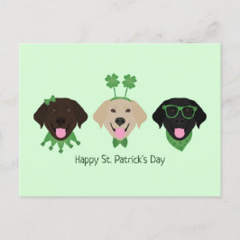 Happy St Patricks Day Labrador Retriever Hunde Postkarte