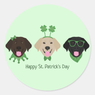 Happy St Patricks Day Labrador Retriever Hunde Runder Aufkleber