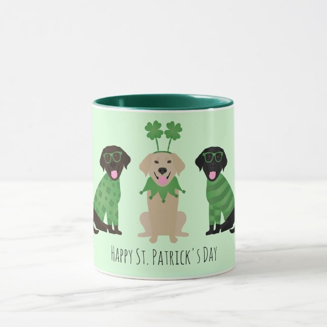Happy St Patricks Day Labrador Retriever Hunde Tasse (Zentrum)