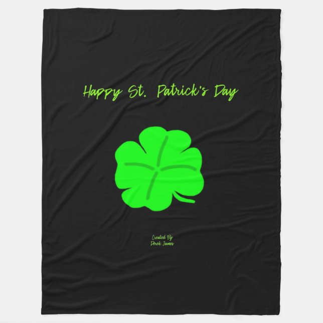 Happy St. Patrick's Day Large Fleece Blanket (Vorderseite)