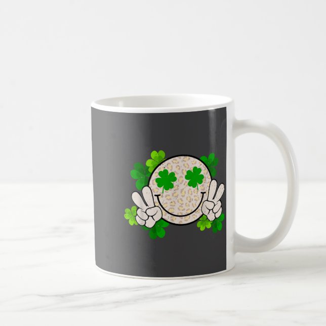 Happy St Patrick's Day Leopard Smile Face Irish Sh Kaffeetasse (Rechts)