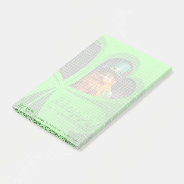 Happy St Patrick's Day Leprechaun Corporate NP6 Post-it Klebezettel (angewinkelt)