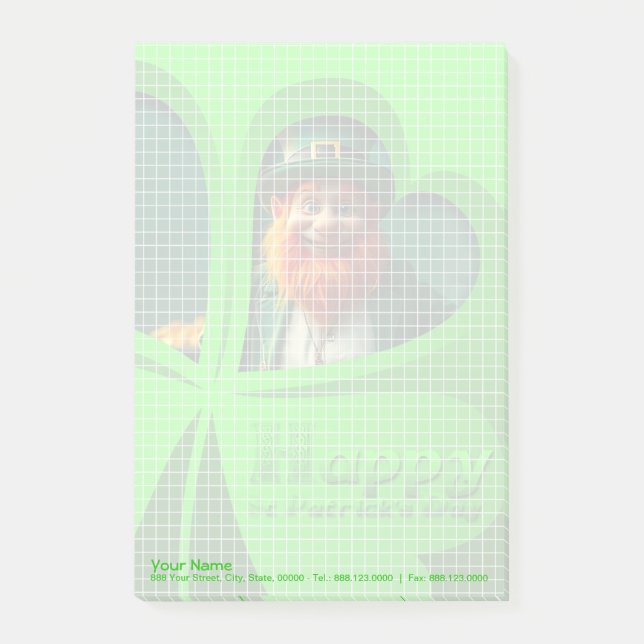 Happy St Patrick's Day Leprechaun Corporate NP Post-it Klebezettel (Vorderseite)
