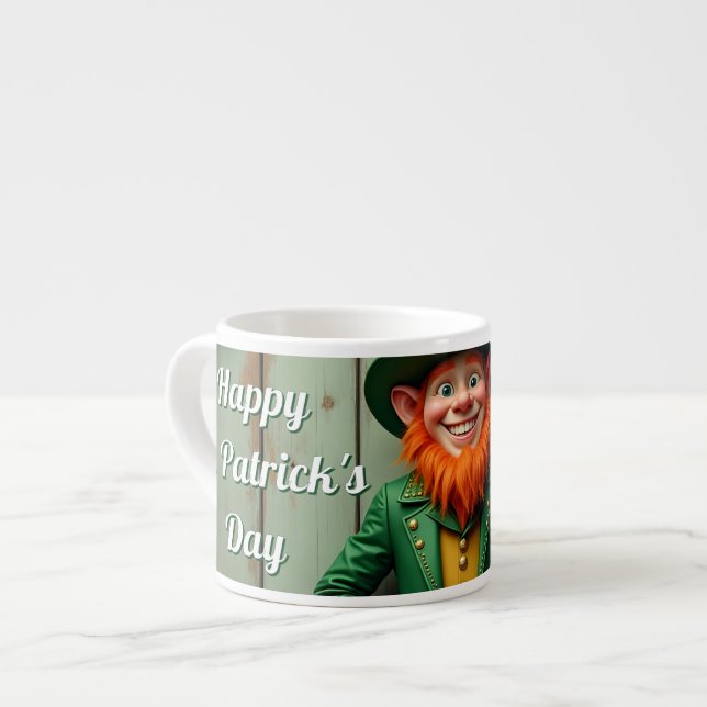 Happy St. Patrick's Day Leprechaun Espressotasse (Vorderseite Links)