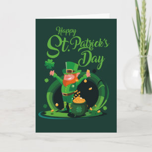 Happy St. Patrick's Day Leprechaun Feiertagskarte