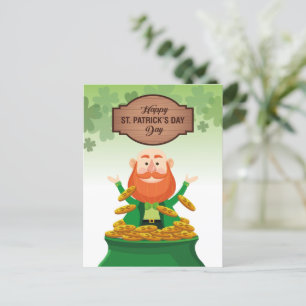 Happy St. Patrick's Day Leprechaun Feiertagspostkarte