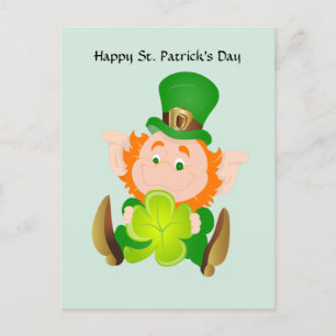 Happy St. Patrick's Day Leprechaun Feiertagspostkarte