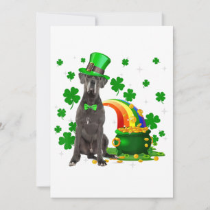 Happy St Patricks Day Leprechaun Great Dane Dog Ankündigung