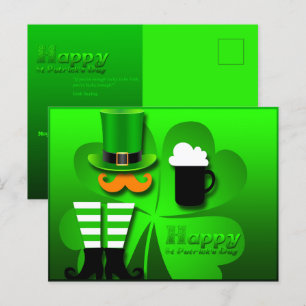 Happy St Patrick's Day Leprechaun Hinzufügen Foto  Feiertagspostkarte