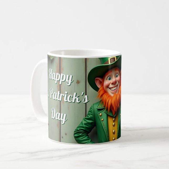 Happy St. Patrick's Day Leprechaun Kaffeetasse (Vorderseite Links)