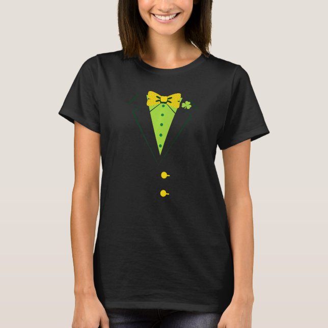 Happy St Patricks Day Leprechaun Kostüm Anzug Luck T-Shirt (Vorderseite)
