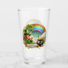 Happy St Patricks Day Leprechaun, Regenbogen Glas