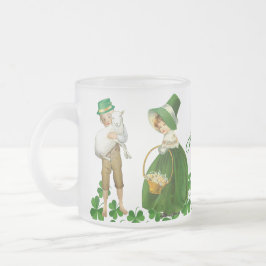 Happy St Patricks Day Little Girl Boy Sheep Clover Mattglastasse