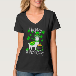Happy St Patricks Day Llama Vater Mama Boy Girl Lu T-Shirt