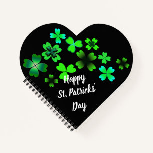 Happy St. Patrick's Day, Lucky Clover Green Irish Notizbuch