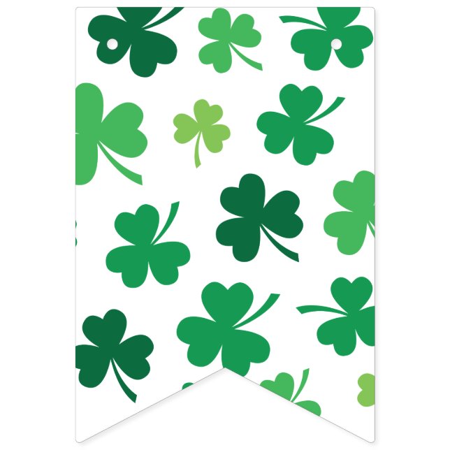 Happy St. Patrick's Day. Lucky Clover. Wimpelkette (Erste Fahne)
