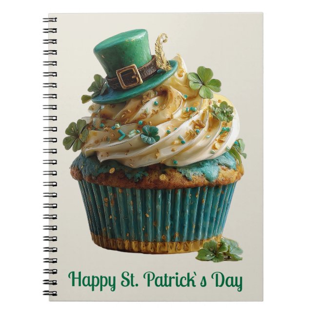 Happy St. Patrick's Day Lucky Cupcake Notizblock (Vorderseite)