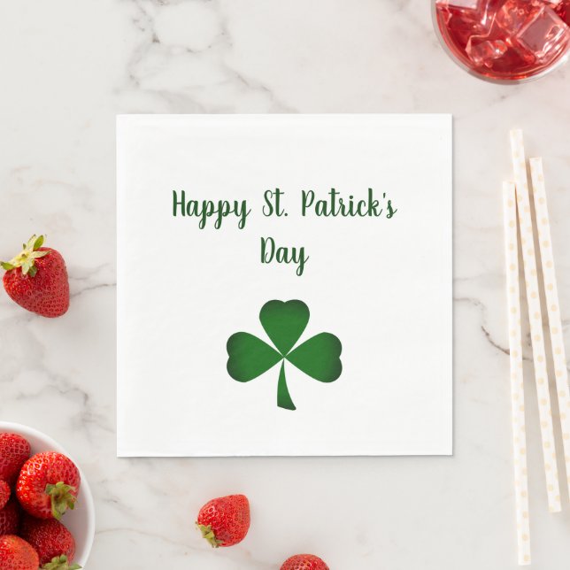 Happy St. Patrick's Day Lucky Green Kleeblatt Serviette (Beispiel)