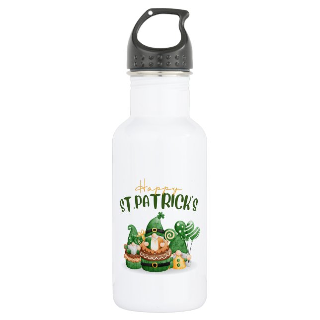 Happy St. Patricks Day - Lucky Irish Clover Party Edelstahlflasche (Vorderseite)