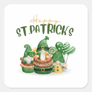 Happy St. Patricks Day - Lucky Irish Clover Party Quadratischer Aufkleber