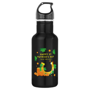 Happy St. Patricks Day - Lucky Irish Kleeblatt Edelstahlflasche