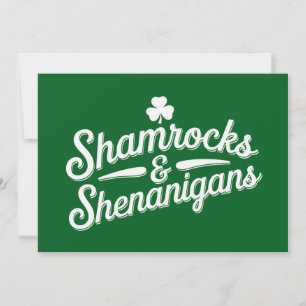 Happy St Patricks Day Lucky Kleeblatt & Shenanigan Einladung
