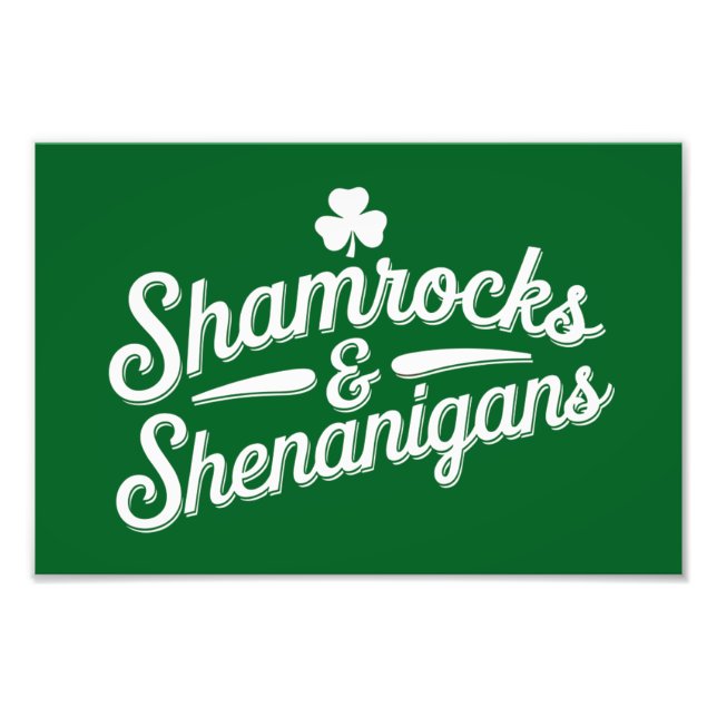 Happy St Patricks Day Lucky Kleeblatt & Shenanigan Fotodruck (Vorne)