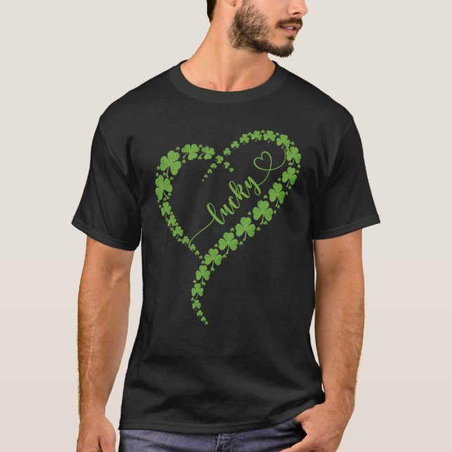Happy St Patrick's Day Lucky Shamrock Heart St Pat T-Shirt (Vorderseite)