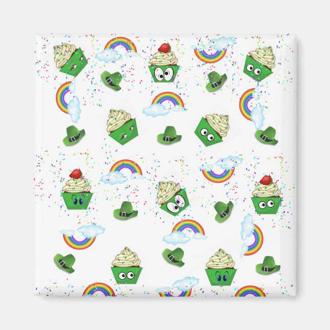 Happy St. Patrick's Day Magnete Cupcakes Geburtsta (Vorne)