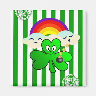 Happy St. Patrick's Day Magnete Kleeblatt