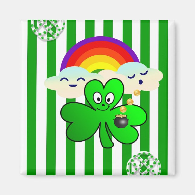 Happy St. Patrick's Day Magnete Kleeblatt (Vorne)