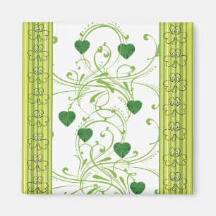 Happy St. Patrick's Day Magnete Kleeblatt Floral