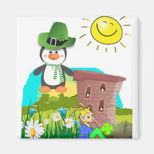 Happy St. Patrick's Day Magnete Pinguin