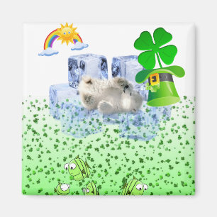 Happy St. Patrick's Day Magnete Polar Bear