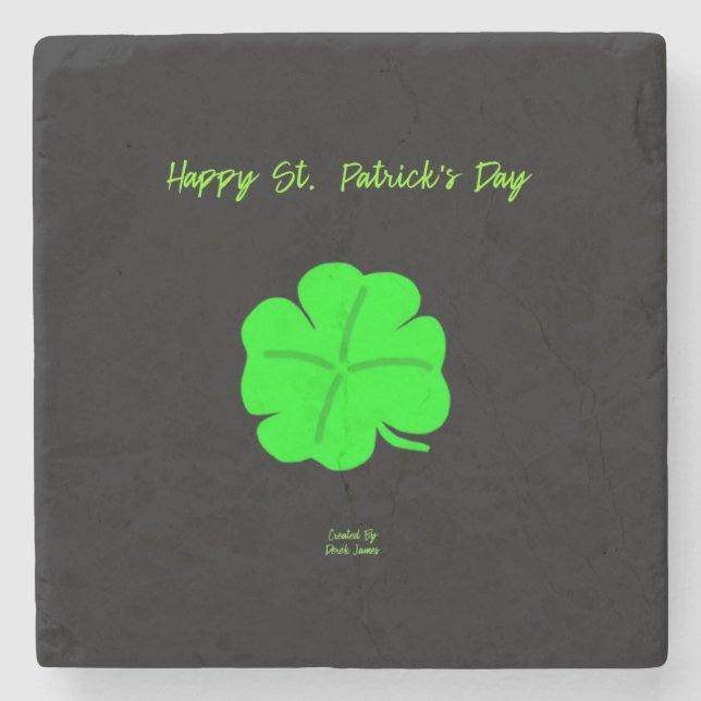 Happy St. Patrick's Day Marble Stone Untersetzer (Vorderseite)