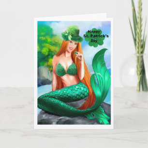 Happy St. Patrick's Day Mermaid Card Karte