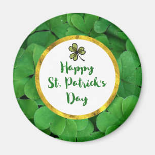 Happy St. Patrick's Day mit Green Clovers Magnet