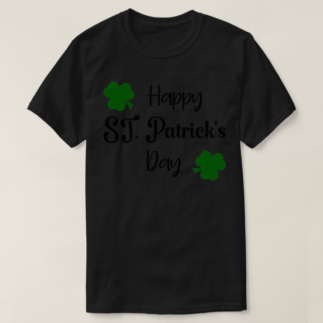 Happy St. Patricks Day mit Kleeblatt T-Shirt (Design vorne)