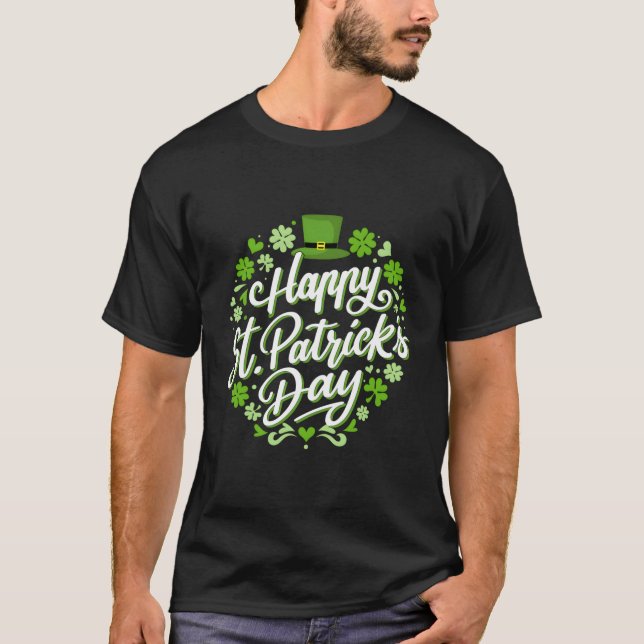 Happy St Patricks Day mit Kleeblatts für Irish Par T-Shirt (Vorderseite)